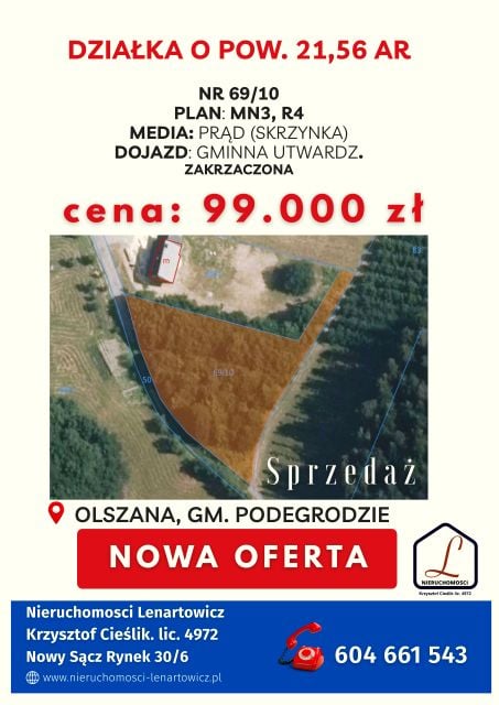 Działka budowlano-rolna Olszana