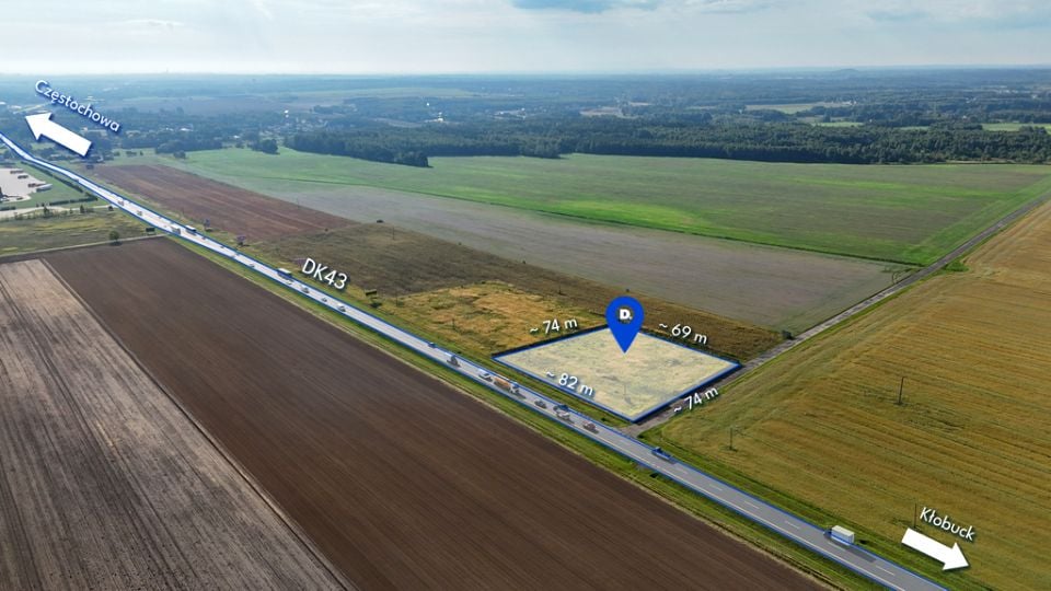 Działka usługowa Kłobuck sprzedam