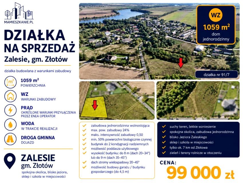 Działka budowlana Zalesie