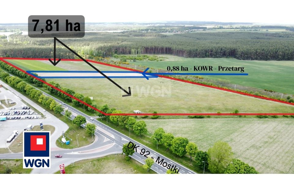 Działka inwestycyjna Mostki