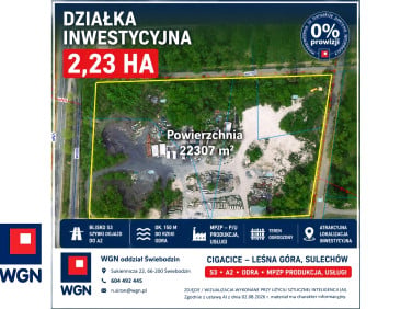 Działka inwestycyjna Cigacice