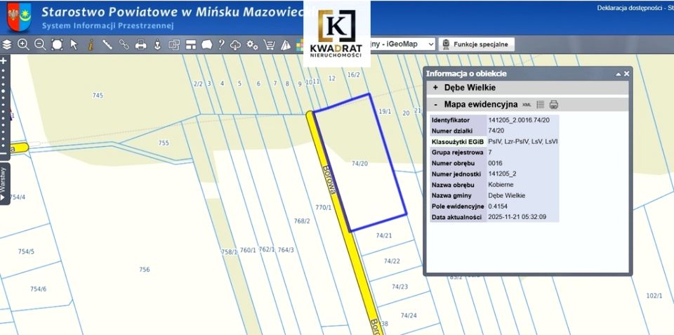 Działka budowlana Kobierne