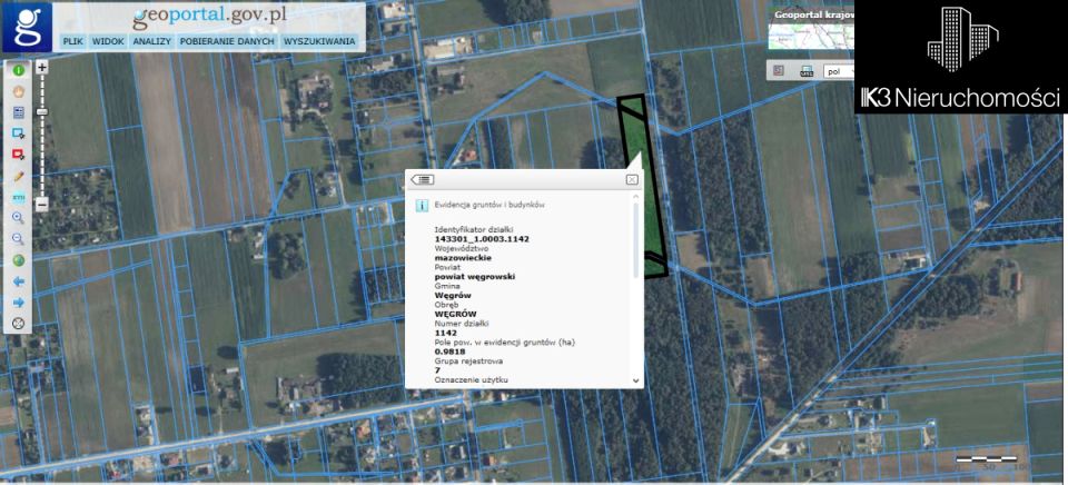 Działka rolna Węgrów