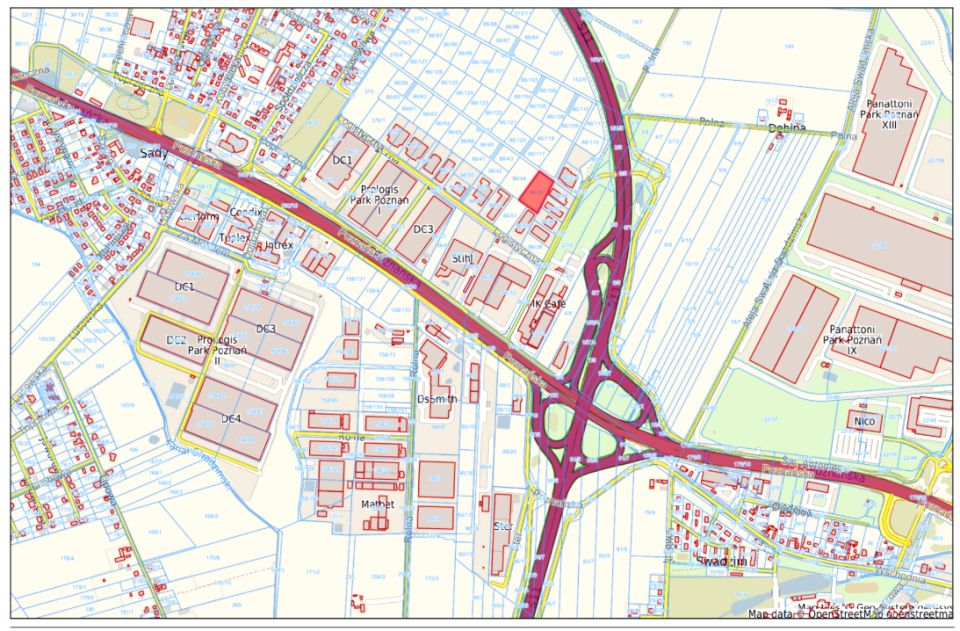 Działka usługowa Sady