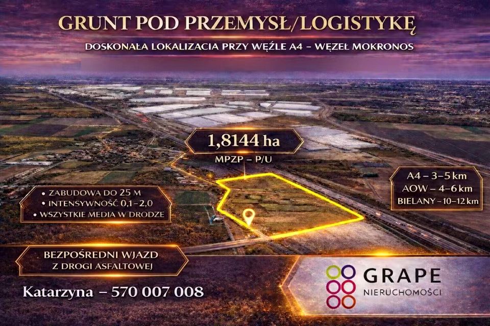 Działka inwestycyjna Kąty Wrocławskie