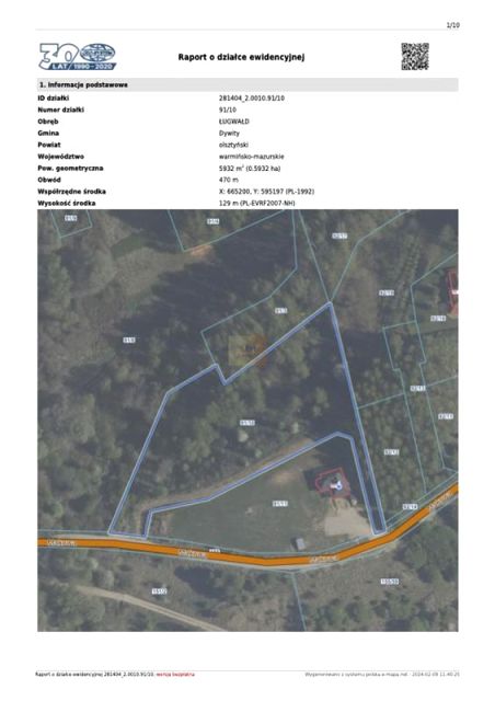 Działka inna Dywity