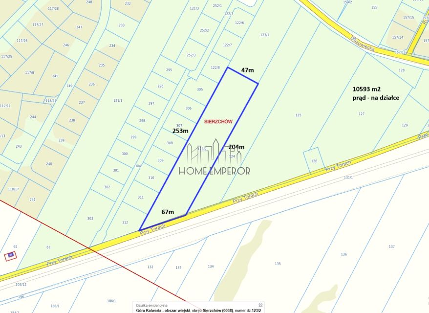 Działka budowlana Sierzchów