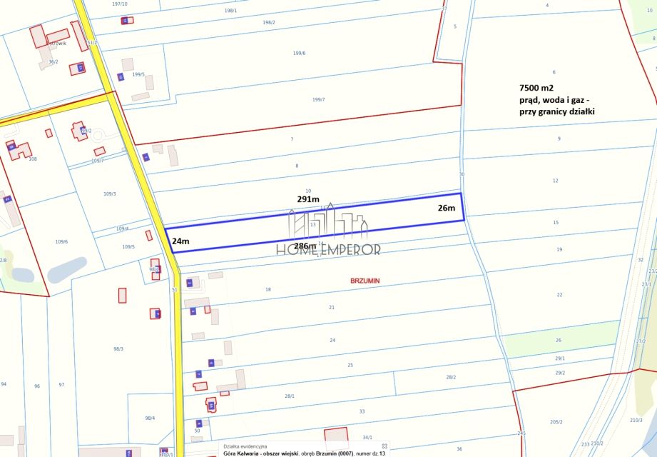 Działka rolna Brzumin