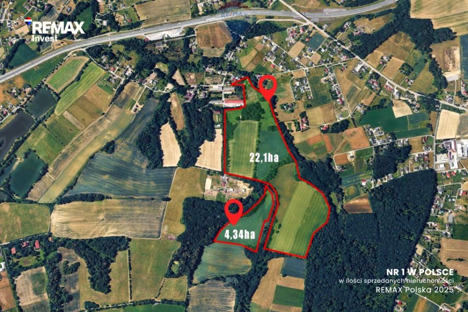 Działka inwestycyjna Pogórze