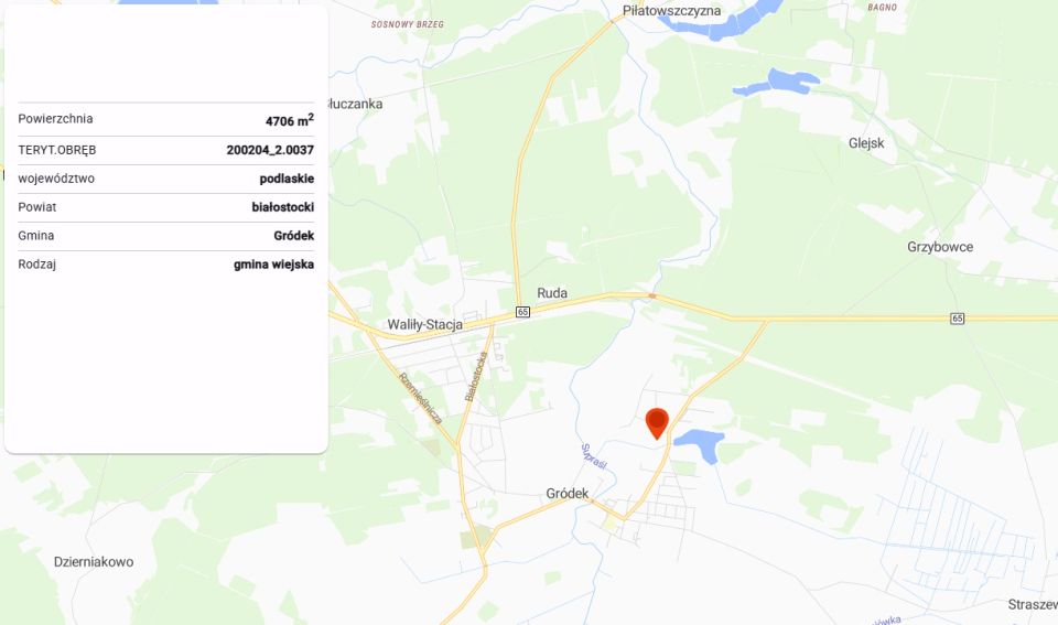 Działka rolna Zarzeczany