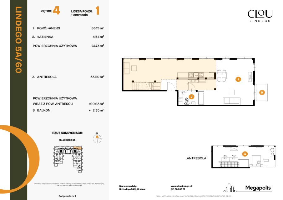 Mieszkanie Bronowice Nowe, ul. Lindego
