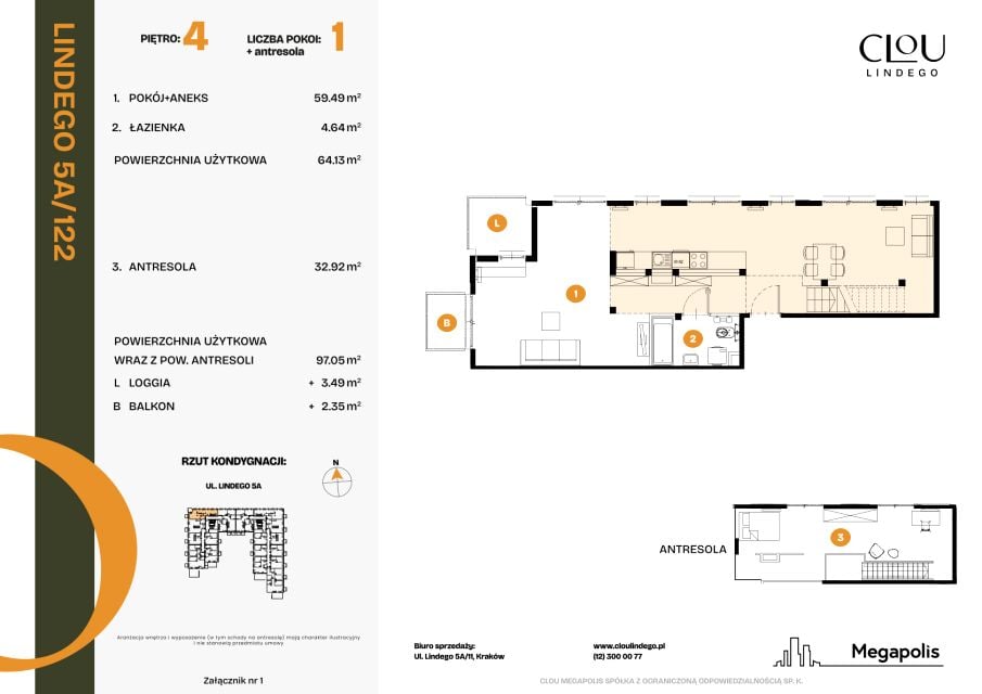 Mieszkanie Bronowice Nowe, ul. Lindego