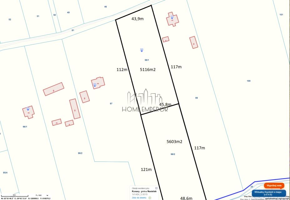 Działka budowlana Konary