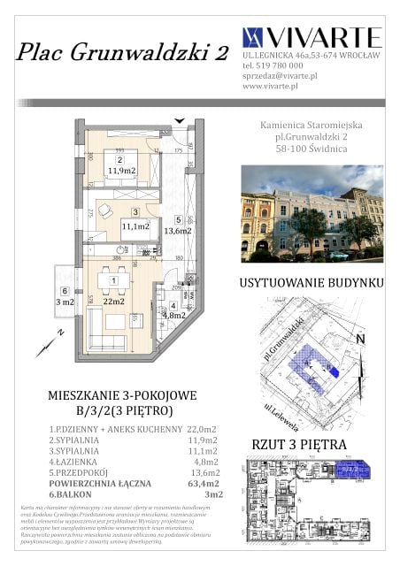 Mieszkanie Centrum, pl. Plac Grunwaldzki 2