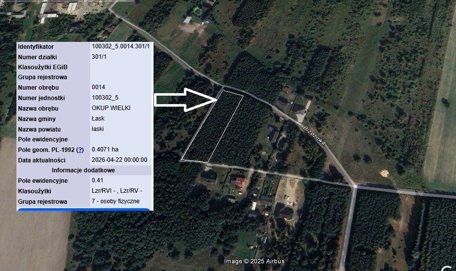 Pusta działka Okup Wielki