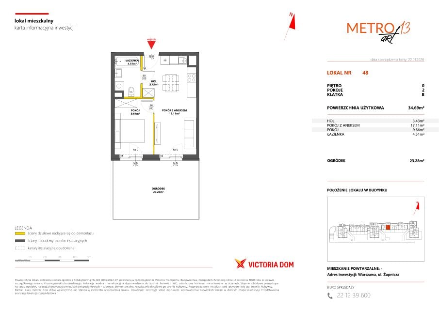 Mieszkanie na sprzedaż, 2 pokoje, 35 m², Grochów Warszawa