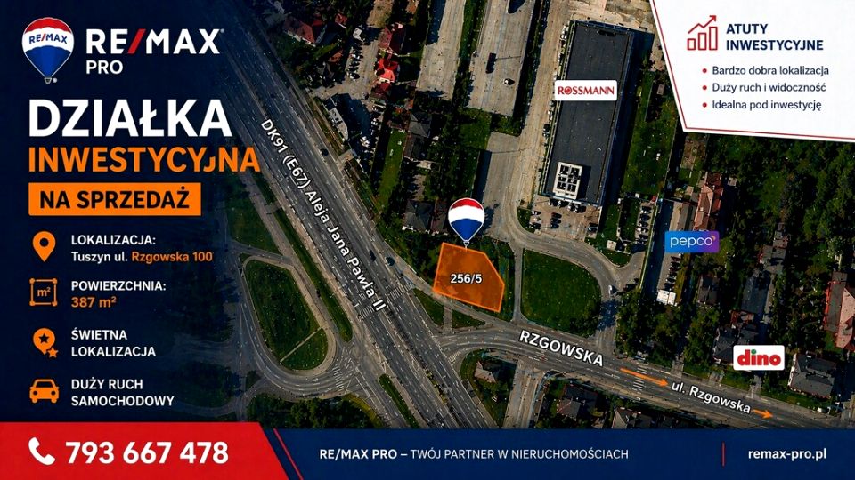 Działka inwestycyjna Tuszyn
