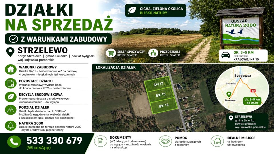 Działka budowlana Strzelewo