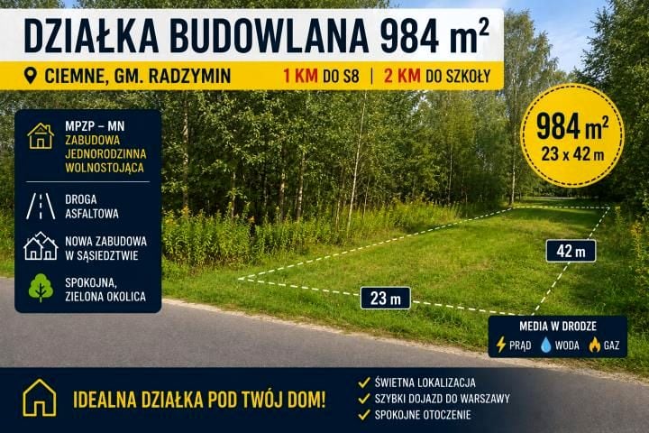 Działka budowlana Ciemne