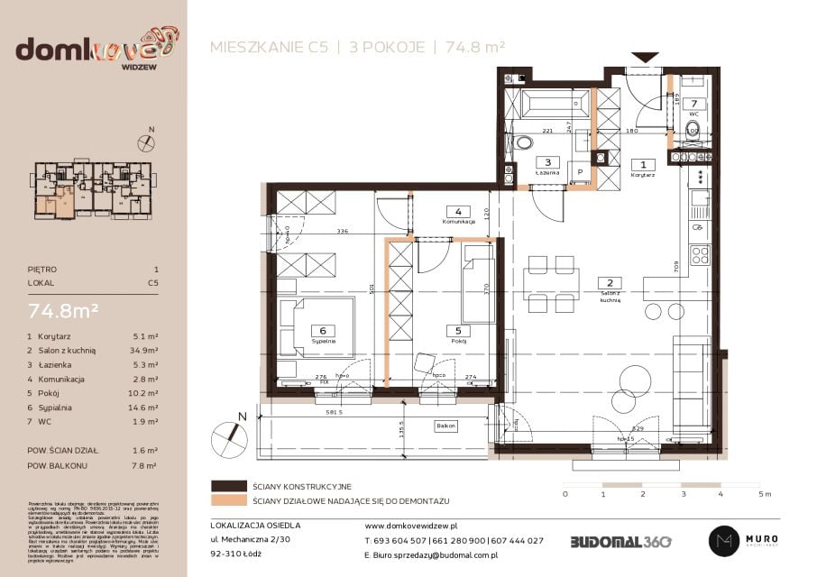 Mieszkanie Widzew-Wschód, ul. Mechaniczna 2/30
