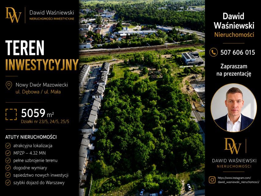 Działka inwestycyjna Nowy Dwór Mazowiecki