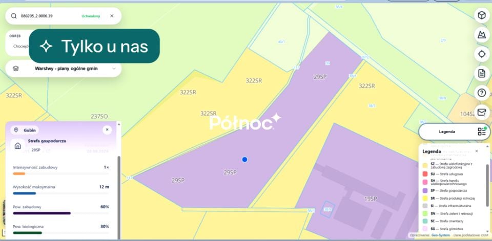 Działka inwestycyjna Chociejów