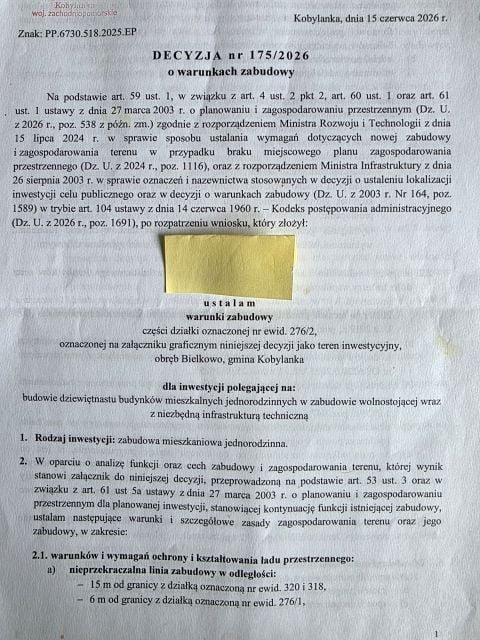 Działka budowlana Bielkowo sprzedam