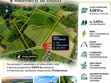 Działka rolna Poniatowicze