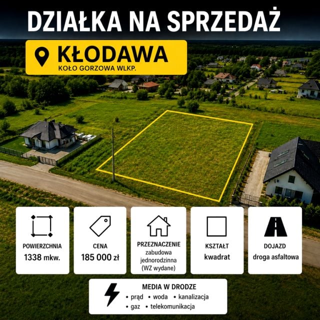 Działka budowlana Kłodawa