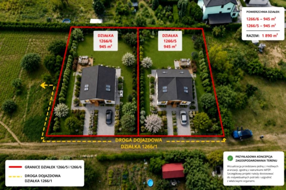 Sprzedam działkę Dolice - 945 m²