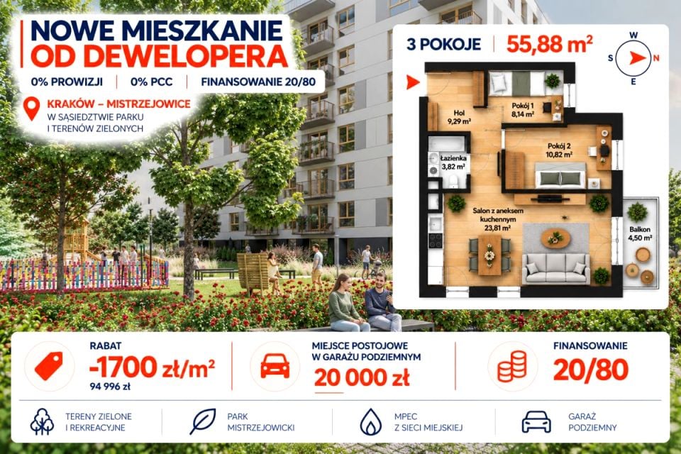 Mieszkanie blok mieszkalny Kraków