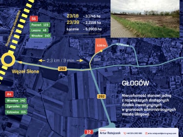 Działka inwestycyjna Głogów