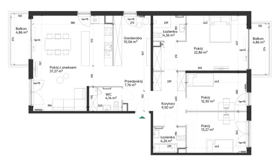 Mieszkanie na sprzedaż, 4 pokoje, 126 m², Małe Błonia Kraków