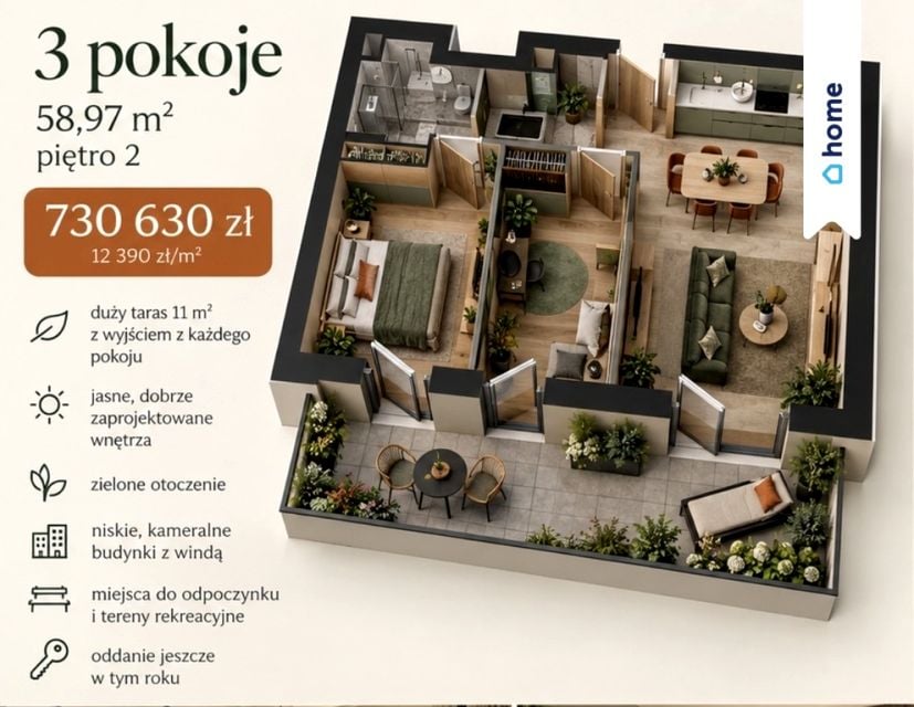 Sprzedam Mieszkanie Wrocław - 58,97 m²