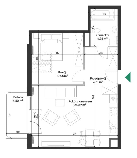 Mieszkanie na sprzedaż, 2 pokoje, 47 m², Tonie Kraków