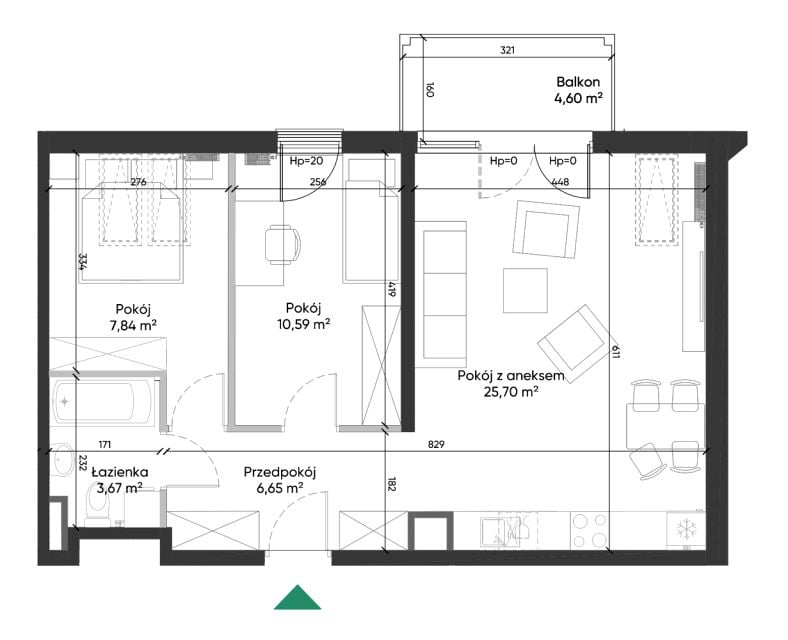 Mieszkanie na sprzedaż, 3 pokoje, 54 m², Tonie Kraków