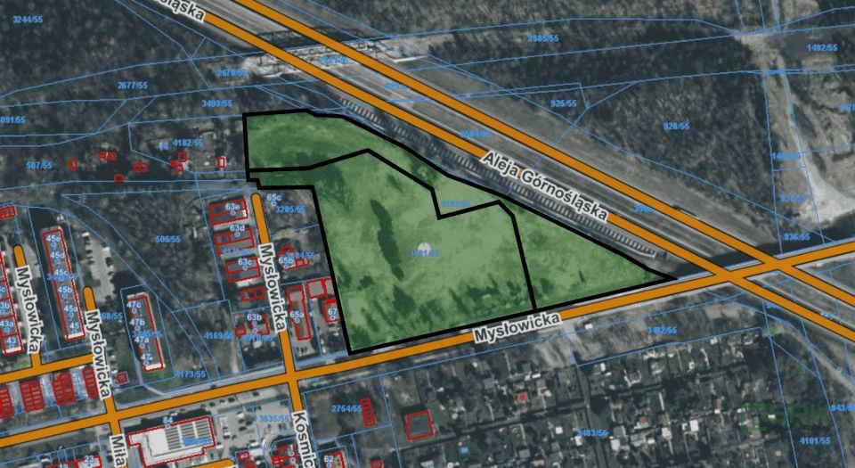 Sprzedam działkę Katowice - 21 900 m²