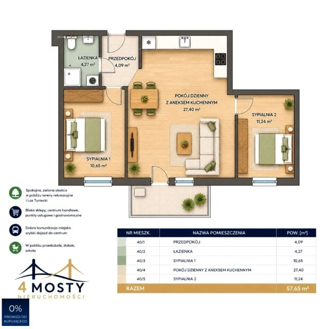 Sprzedam Mieszkanie Kraków - 56,70 m²