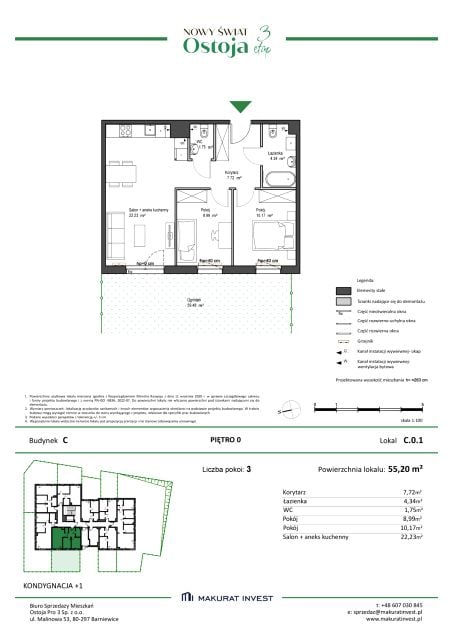 Mieszkanie na sprzedaż, 3 pokoje, 55 m², Barniewice Gdańsk