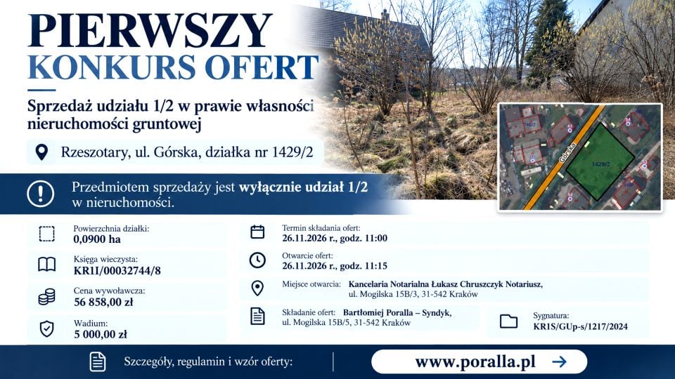 Działka budowlana Rzeszotary