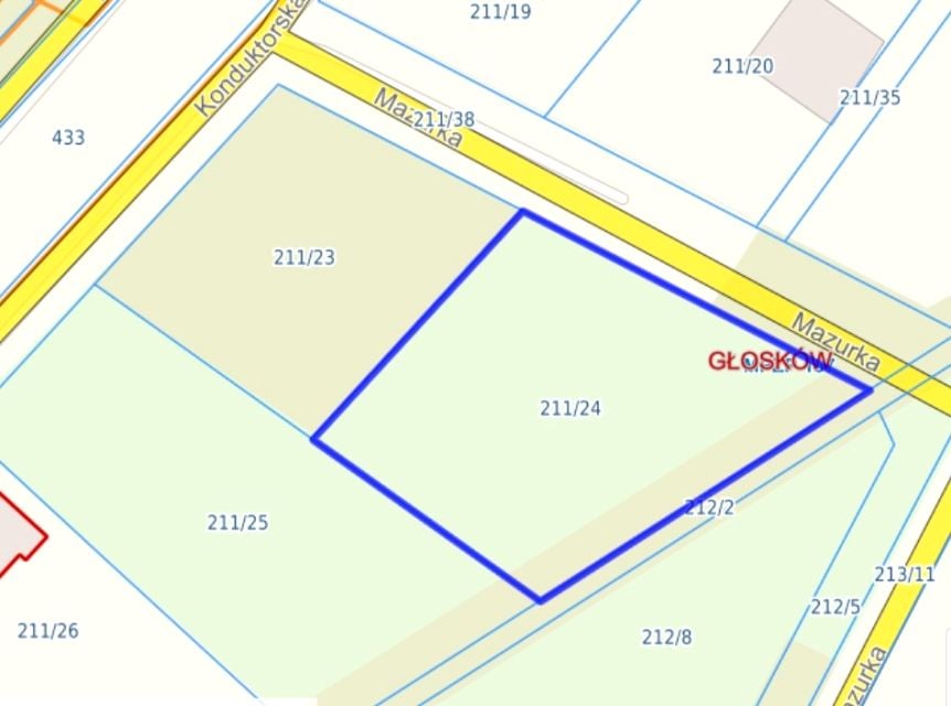 Działka budowlana Głosków
