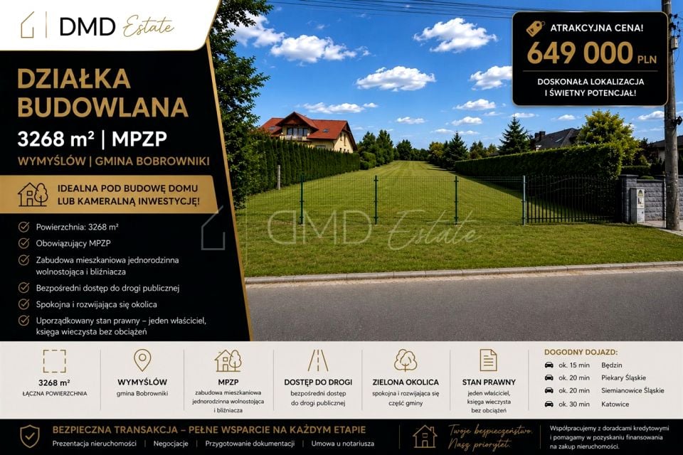 Działka budowlana Wymysłów