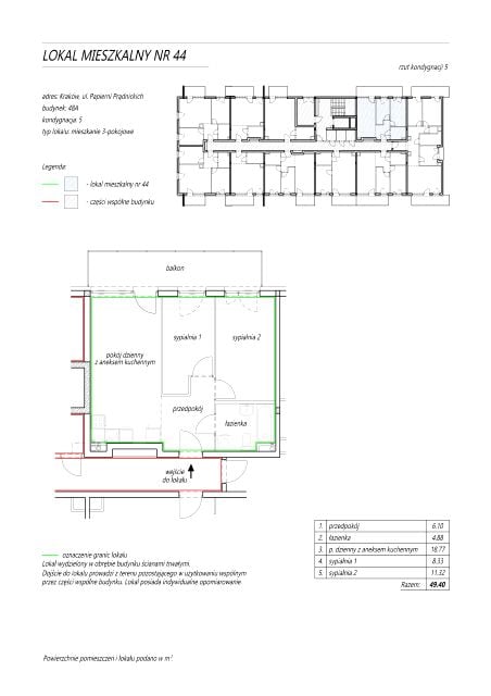Mieszkanie w Krakowie 49,40 m² z rynku pierwotnego