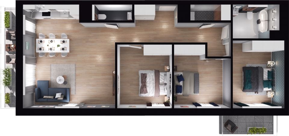 Apartment in Łódź, Zdrowie-Mania, Polesie - Widok 4