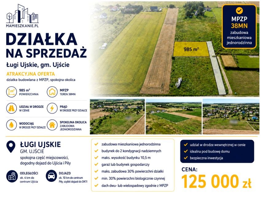 Działka budowlana Ługi Ujskie