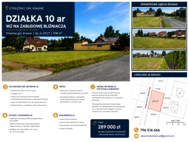 Działka budowlana Strażów
