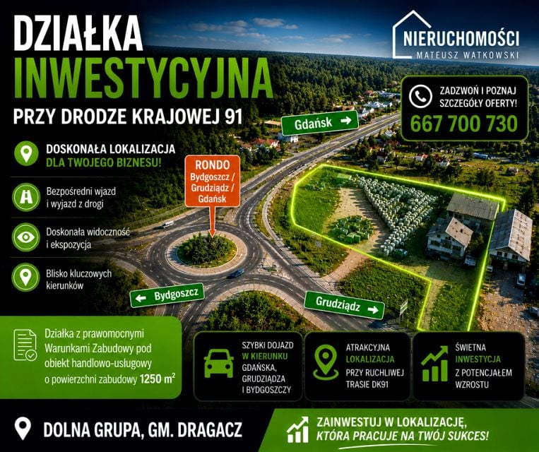 Działka inwestycyjna Dolna Grupa