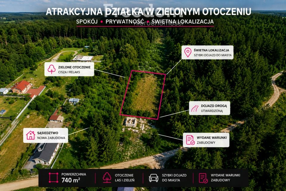 Działka przy lesie