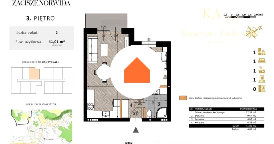 Apartament, ul. Norwida