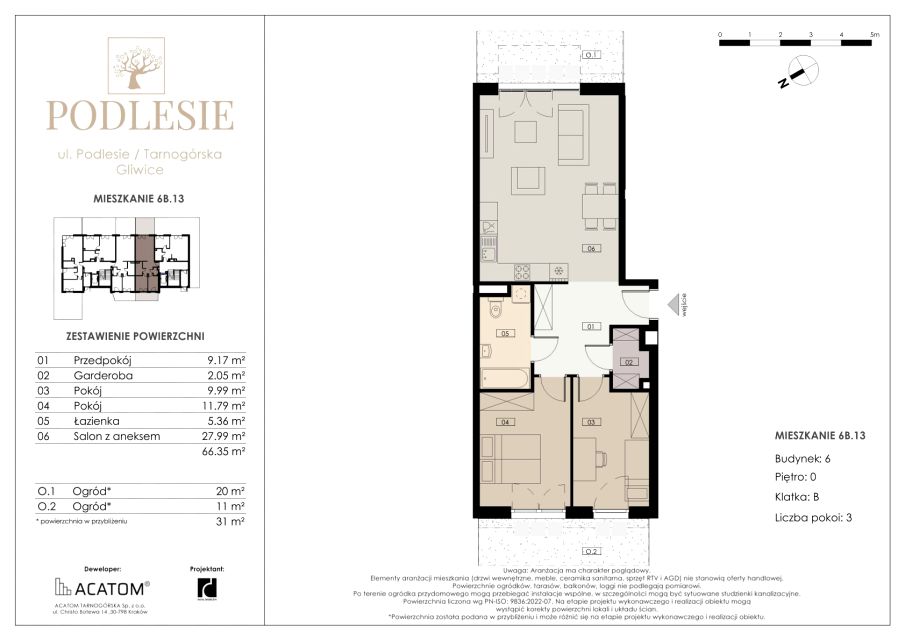 Mieszkanie na sprzedaż, 3 pokoje, 66 m², Zatorze Gliwice